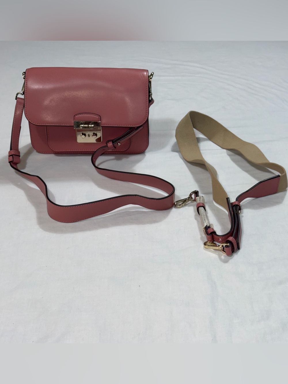 Michael Kors Sloan Editor Large Rose Pink Leather Bag 2 Straps NWT